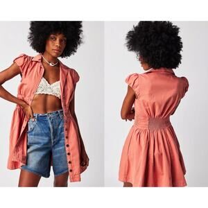 Free People | Chester Mini Dress in Lightest Rose | Sz S | NWT